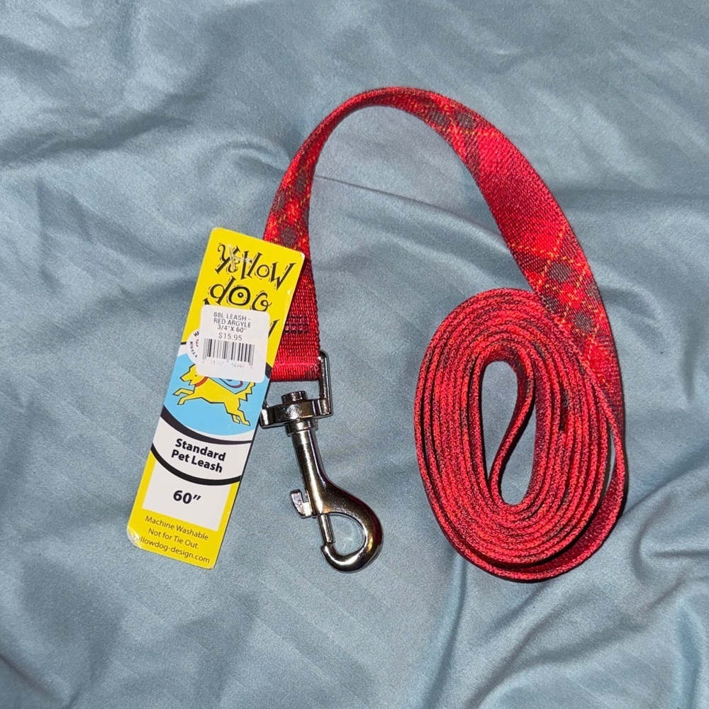 60 inch Irish plaid red grey gray leash - Picture 2 of 2